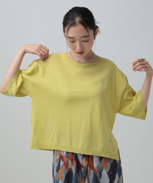 LEPSIM（レプシィム）の「14ゲージICEWEニットプルオーバーSS　647494（ニット/セーター・レディース・オレンジ/アイボリー/ブラック/イエロー・FREE）」の3枚目の写真