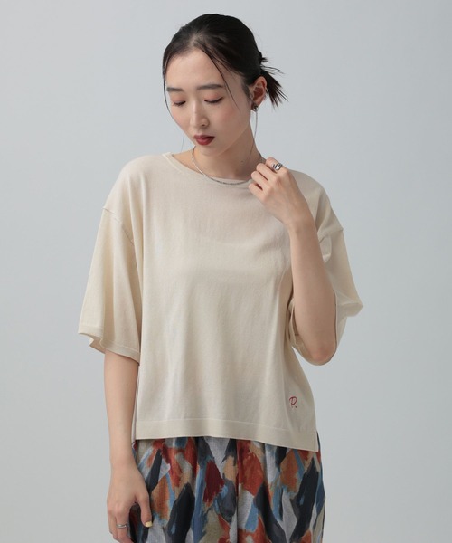 LEPSIM（レプシィム）の「14ゲージICEWEニットプルオーバーSS　647494（ニット/セーター・レディース・オレンジ/アイボリー/ブラック/イエロー・FREE）」の5枚目の写真