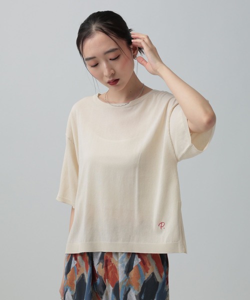 LEPSIM（レプシィム）の「14ゲージICEWEニットプルオーバーSS　647494（ニット/セーター・レディース・オレンジ/アイボリー/ブラック/イエロー・FREE）」の6枚目の写真