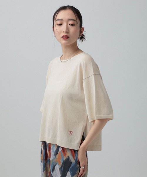 LEPSIM（レプシィム）の「14ゲージICEWEニットプルオーバーSS　647494（ニット/セーター・レディース・オレンジ/アイボリー/ブラック/イエロー・FREE）」の7枚目の写真