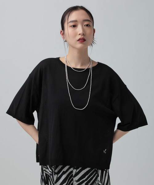 LEPSIM（レプシィム）の「14ゲージICEWEニットプルオーバーSS　647494（ニット/セーター・レディース・オレンジ/アイボリー/ブラック/イエロー・FREE）」の11枚目の写真