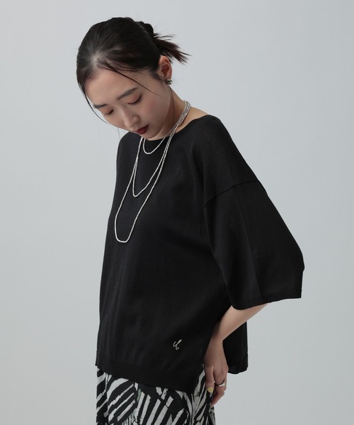 LEPSIM（レプシィム）の「14ゲージICEWEニットプルオーバーSS　647494（ニット/セーター・レディース・オレンジ/アイボリー/ブラック/イエロー・FREE）」の13枚目の写真