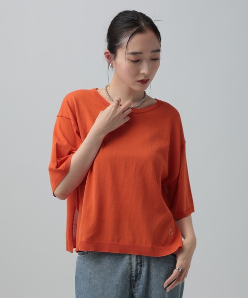 LEPSIM（レプシィム）の「14ゲージICEWEニットプルオーバーSS　647494（ニット/セーター・レディース・オレンジ/アイボリー/ブラック/イエロー・FREE）」の17枚目の写真