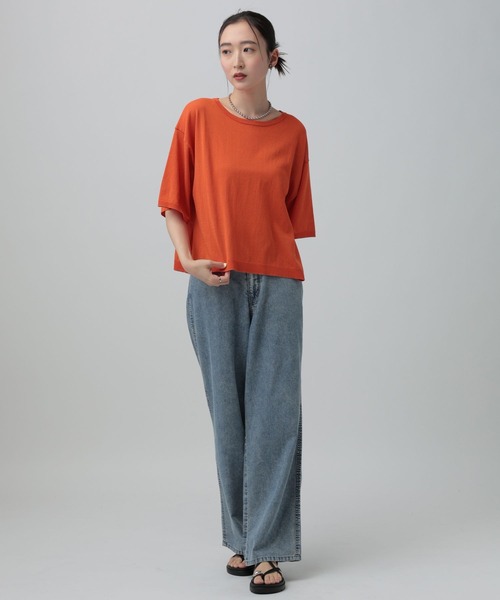 LEPSIM（レプシィム）の「14ゲージICEWEニットプルオーバーSS　647494（ニット/セーター・レディース・オレンジ/アイボリー/ブラック/イエロー・FREE）」の22枚目の写真