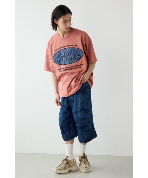 RODEO CROWNS WIDE BOWL（ロデオクラウンズワイドボウル）の「カモフラデニムバミューダパンツ（デニムパンツ・メンズ・ブルー/ブラック・MEDIUM/LARGE）」の3枚目の写真