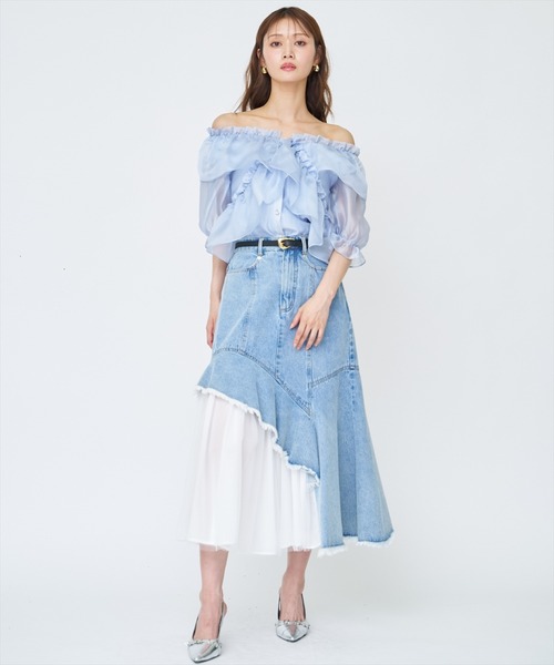 AND COUTURE（アンドクチュール）の「フリルクロスシアーブラウス（シャツ/ブラウス・レディース・ピンク/サックスブルー/ブラック/オフホワイト・FREE）」の20枚目の写真