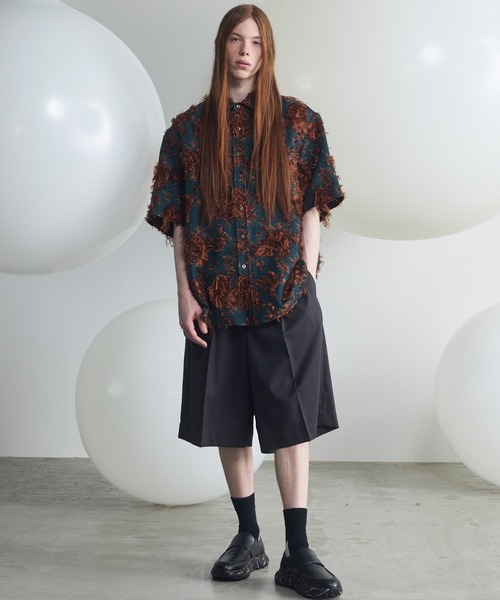 MAISON SPECIAL(メゾンスペシャル)の「《UNISEX》All-over Cut Jacquard Pattern Prime-Over Short Sleeve Shirt/総柄カットジャガードプライムオーバーショートスリーブシャツ【MAISON SPECIAL/メゾンスペシャル】■セットアップ対応■(シャツ/ブラウス・メンズ・サックスブルー/ブラック・2/1/0)」の17枚目の写真