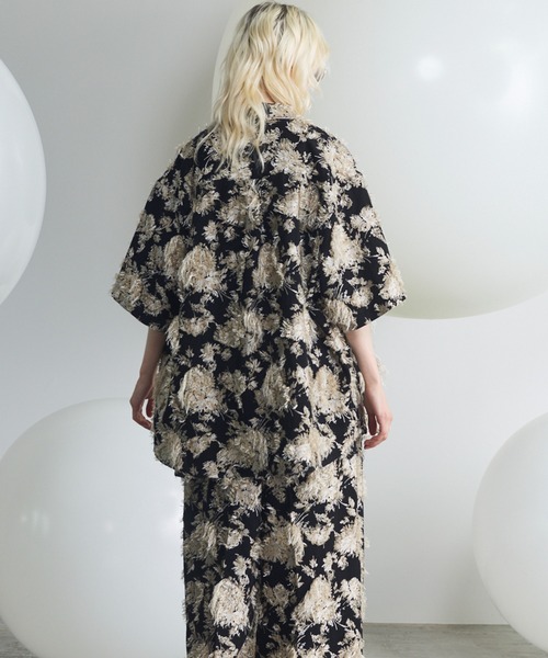 MAISON SPECIAL(メゾンスペシャル)の「《UNISEX》All-over Cut Jacquard Pattern Prime-Over Short Sleeve Shirt/総柄カットジャガードプライムオーバーショートスリーブシャツ【MAISON SPECIAL/メゾンスペシャル】■セットアップ対応■(シャツ/ブラウス・メンズ・サックスブルー/ブラック・2/1/0)」の19枚目の写真
