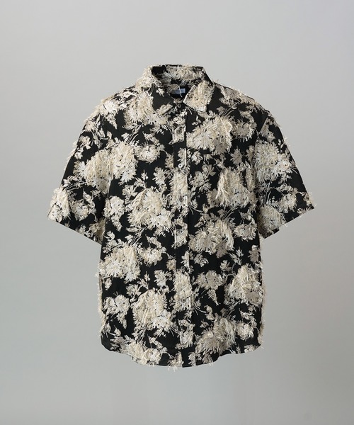 MAISON SPECIAL(メゾンスペシャル)の「《UNISEX》All-over Cut Jacquard Pattern Prime-Over Short Sleeve Shirt/総柄カットジャガードプライムオーバーショートスリーブシャツ【MAISON SPECIAL/メゾンスペシャル】■セットアップ対応■(シャツ/ブラウス・メンズ・サックスブルー/ブラック・2/1/0)」の13枚目の写真
