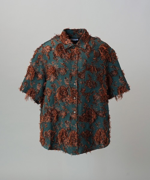 MAISON SPECIAL(メゾンスペシャル)の「《UNISEX》All-over Cut Jacquard Pattern Prime-Over Short Sleeve Shirt/総柄カットジャガードプライムオーバーショートスリーブシャツ【MAISON SPECIAL/メゾンスペシャル】■セットアップ対応■(シャツ/ブラウス・メンズ・サックスブルー/ブラック・2/1/0)」の14枚目の写真