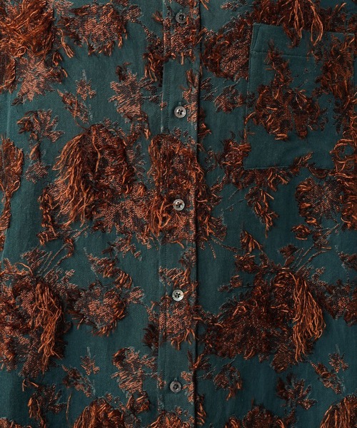 MAISON SPECIAL(メゾンスペシャル)の「《UNISEX》All-over Cut Jacquard Pattern Prime-Over Short Sleeve Shirt/総柄カットジャガードプライムオーバーショートスリーブシャツ【MAISON SPECIAL/メゾンスペシャル】■セットアップ対応■(シャツ/ブラウス・メンズ・サックスブルー/ブラック・2/1/0)」の5枚目の写真