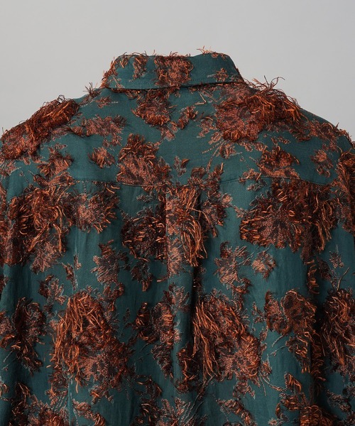 MAISON SPECIAL(メゾンスペシャル)の「《UNISEX》All-over Cut Jacquard Pattern Prime-Over Short Sleeve Shirt/総柄カットジャガードプライムオーバーショートスリーブシャツ【MAISON SPECIAL/メゾンスペシャル】■セットアップ対応■(シャツ/ブラウス・メンズ・サックスブルー/ブラック・2/1/0)」の8枚目の写真