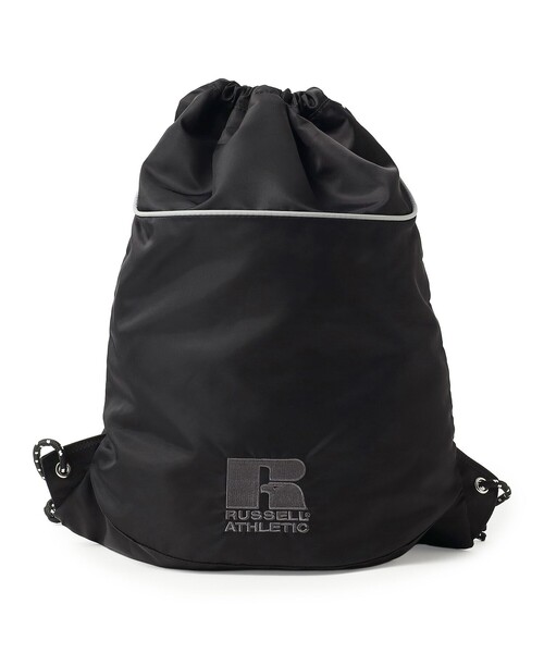 BEAMS HEART(ビームスハート)の「【EXCLUSIVE】RUSSELL ATHLETIC / 刺繍ロゴ ナップサック(バックパック/リュック・レディース・グレー/ブラック・ONE SIZE)」の8枚目の写真