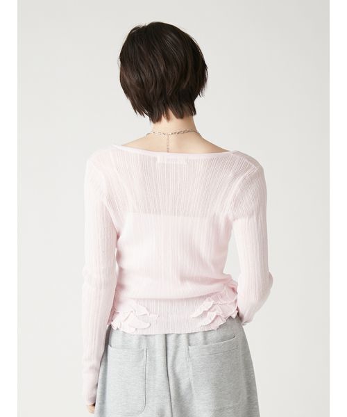 FURFUR（ファーファー）の「フリルペプラムカーディガン（カーディガン/ボレロ・レディース・ブラック/ピンク/オフホワイト・F）」の13枚目の写真