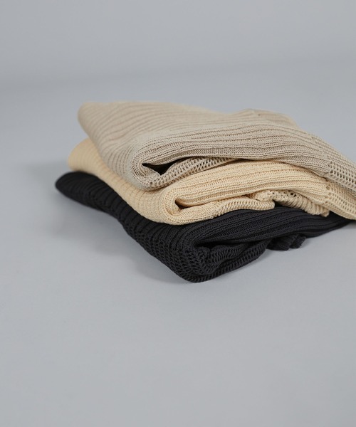 select MOCA Et（セレクトモカエト）の「【Et】Linen like Sheer Mesh Knit（ニット/セーター・レディース・ライトグレー/アイボリー/チャコール・FREE）」の14枚目の写真