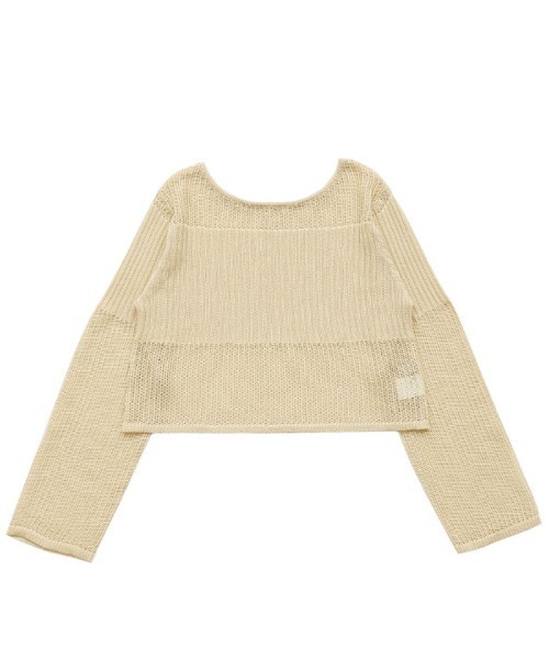 select MOCA Et（セレクトモカエト）の「【Et】Linen like Sheer Mesh Knit（ニット/セーター・レディース・ライトグレー/アイボリー/チャコール・FREE）」の17枚目の写真