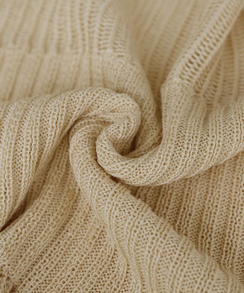 select MOCA Et（セレクトモカエト）の「【Et】Linen like Sheer Mesh Knit（ニット/セーター・レディース・ライトグレー/アイボリー/チャコール・FREE）」の21枚目の写真