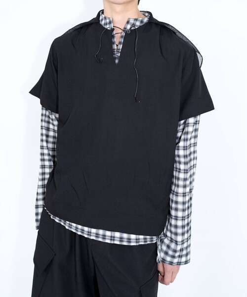 Bshop（ビショップ）の「eunoia | タイ付き Tシャツ MEN（シャツ/ブラウス・メンズ・ブラック・ONE）」の3枚目の写真