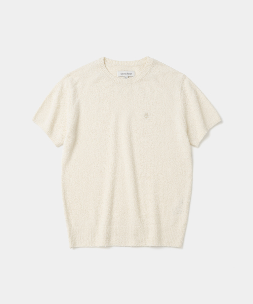 UNIFORM BRIDGE(ユニフォームブリッジ)の「boucle crewneck s/s knit(womens) cream(ニット/セーター・レディース・その他・SMALL/MEDIUM)」の1枚目の写真