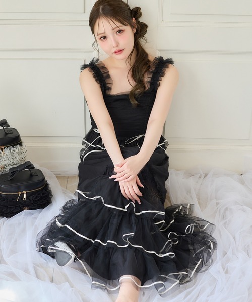 Tulle Collection】チュールロングスカート（スカート）｜one after