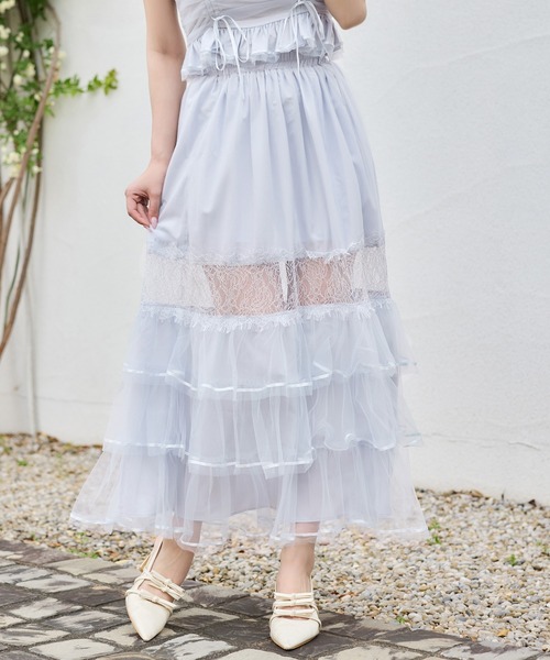 セール】【Tulle Collection】チュールロングスカート（スカート