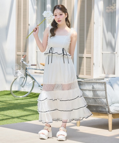 one after another NICE CLAUP(ワンアフターアナザーナイスクラップ)の「【Tulle Collection】チュールロングスカート(スカート・レディース・アイボリー/ブラック/サックスブルー・FREE)」の15枚目の写真
