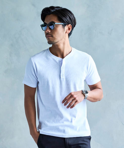 CavariA(キャバリア)の「『CavariA/キャバリア』スパンテレコ半袖Tシャツ(Tシャツ/カットソー・メンズ・グレー系2/ホワイト系1/ホワイト系2/ブラック系2/ブラック系1/グレー系1・M/L/XL)」の3枚目の写真