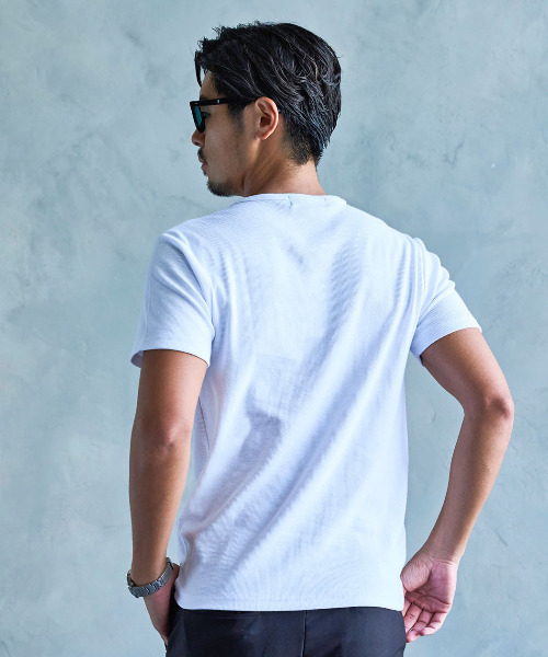 CavariA(キャバリア)の「『CavariA/キャバリア』スパンテレコ半袖Tシャツ(Tシャツ/カットソー・メンズ・グレー系2/ホワイト系1/ホワイト系2/ブラック系2/ブラック系1/グレー系1・M/L/XL)」の8枚目の写真