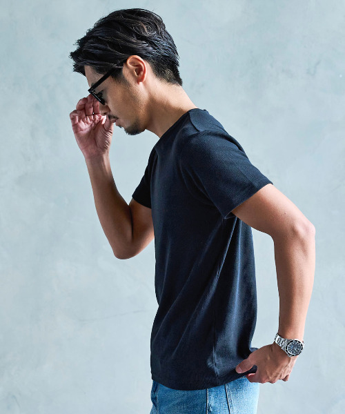CavariA(キャバリア)の「『CavariA/キャバリア』スパンテレコ半袖Tシャツ(Tシャツ/カットソー・メンズ・グレー系2/ホワイト系1/ホワイト系2/ブラック系2/ブラック系1/グレー系1・M/L/XL)」の13枚目の写真