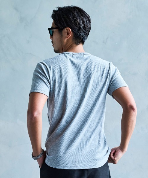 CavariA(キャバリア)の「『CavariA/キャバリア』スパンテレコ半袖Tシャツ(Tシャツ/カットソー・メンズ・グレー系2/ホワイト系1/ホワイト系2/ブラック系2/ブラック系1/グレー系1・M/L/XL)」の20枚目の写真