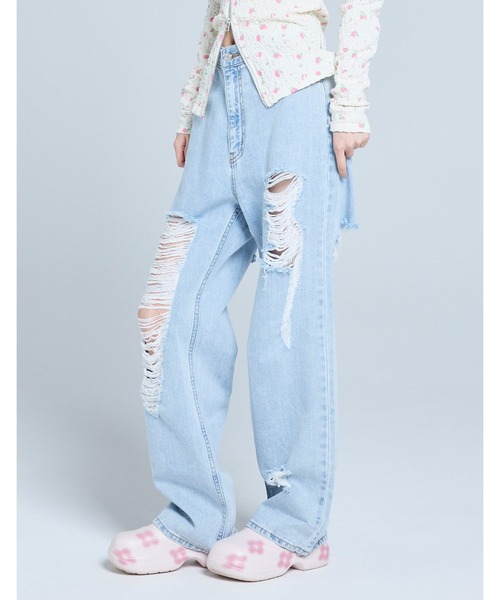 Little sunny bite(リトルサニーバイト)の「【Little sunny bite】denim pants(デニムパンツ・レディース・ブルー/インディゴブルー・SMALL/MEDIUM)」の1枚目の写真