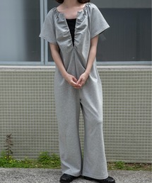セール】Vネック オールインワン コンビネゾン ジャンプスーツ 半袖
