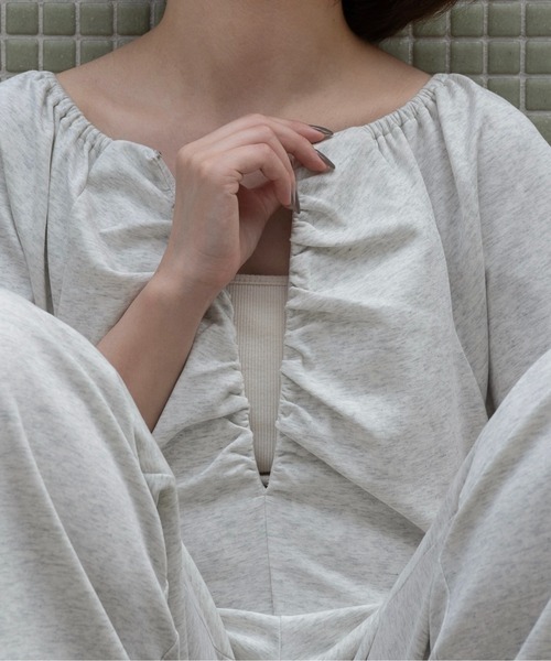 lawgy(ラウジー)の「rafu 2way shoulder allinone / ラフ2wayショルダーオールインワン(つなぎ/オールインワン・レディース・ヘザーグレー/ホワイト・MEDIUM/SMALL)」の21枚目の写真