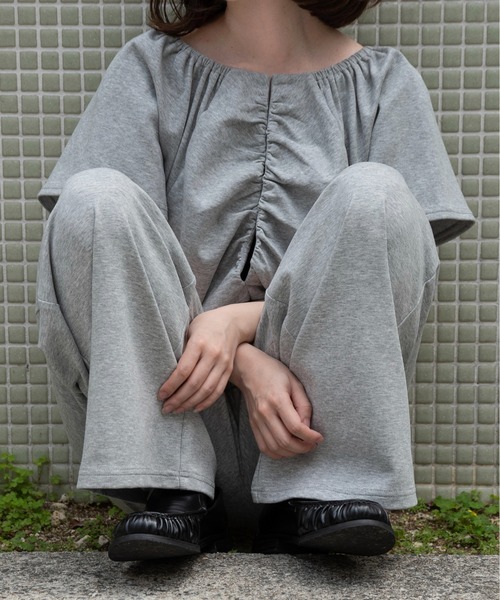 lawgy(ラウジー)の「rafu 2way shoulder allinone / ラフ2wayショルダーオールインワン(つなぎ/オールインワン・レディース・ヘザーグレー/ホワイト・MEDIUM/SMALL)」の15枚目の写真
