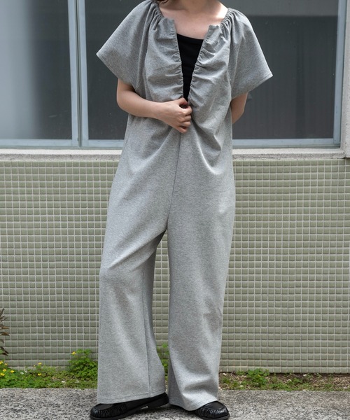 lawgy(ラウジー)の「rafu 2way shoulder allinone / ラフ2wayショルダーオールインワン(つなぎ/オールインワン・レディース・ヘザーグレー/ホワイト・MEDIUM/SMALL)」の18枚目の写真