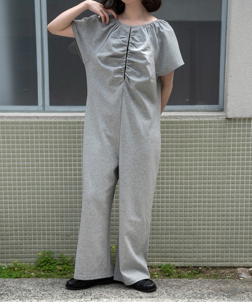 lawgy(ラウジー)の「rafu 2way shoulder allinone / ラフ2wayショルダーオールインワン(つなぎ/オールインワン・レディース・ヘザーグレー/ホワイト・MEDIUM/SMALL)」の17枚目の写真