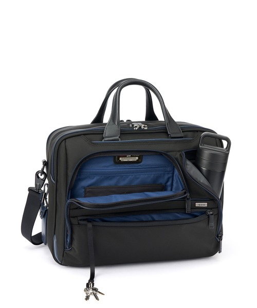 TUMI(トゥミ)の「TUMI ALPHA (アルファ) ミディアム・15インチ・エクスパンダブル・ブリーフケース(A4/PC15インチまで対応)(ビジネスバッグ・メンズ・ブラック×ブルー・FREE)」の3枚目の写真