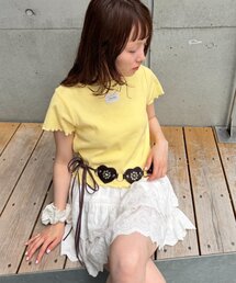 レースタグリブTシャツ 夏服