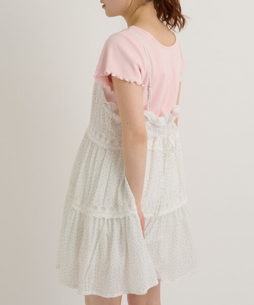 w closet(ダブルクローゼット)の「レースタグリブTシャツ 夏服(Tシャツ/カットソー・レディース・チャコールグレー/ブラック/オレンジ/ピンク/ブルー/オフホワイト/イエロー/アイボリー・FREE)」の15枚目の写真