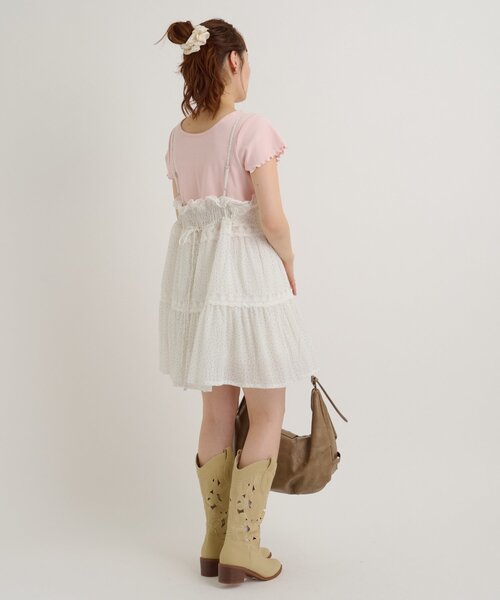 w closet(ダブルクローゼット)の「レースタグリブTシャツ 夏服(Tシャツ/カットソー・レディース・チャコールグレー/ブラック/オレンジ/ピンク/ブルー/オフホワイト/イエロー/アイボリー・FREE)」の17枚目の写真