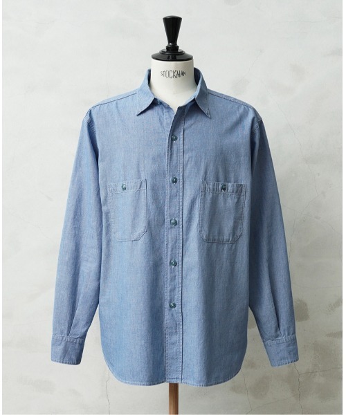 WAIPER.inc(ワイパーインク)の「WAIPER.inc 米軍 1950's U.S.NAVY シャンブレーシャツ MADE OF”KAIHARA FABRIC”(シャツ/ブラウス・メンズ・ライトブルー/ブルー・15 1/2/16 1/2/17)」の2枚目の写真