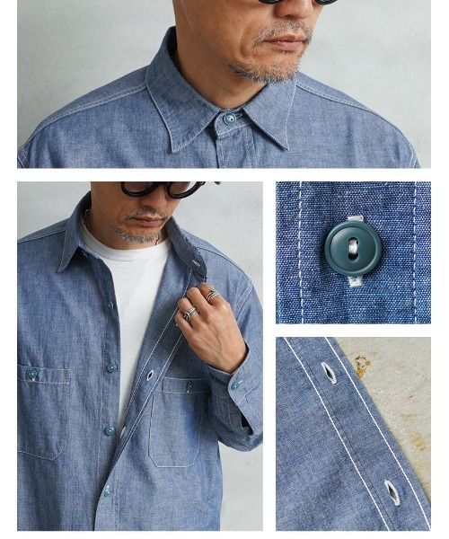 WAIPER.inc(ワイパーインク)の「WAIPER.inc 米軍 1950's U.S.NAVY シャンブレーシャツ MADE OF”KAIHARA FABRIC”(シャツ/ブラウス・メンズ・ライトブルー/ブルー・15 1/2/16 1/2/17)」の15枚目の写真