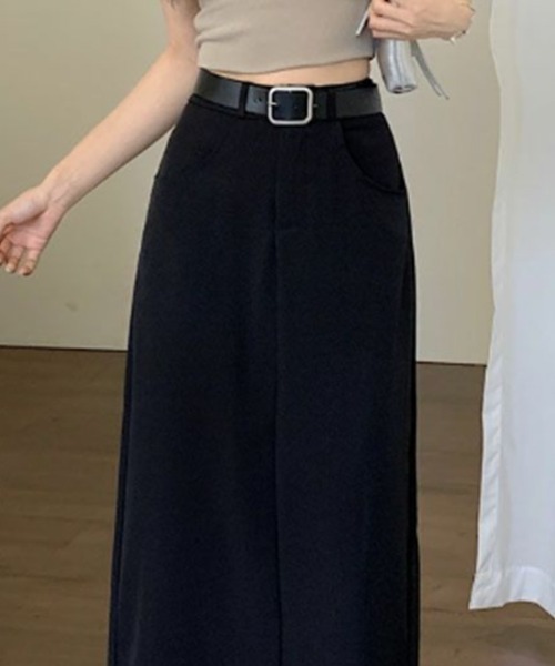 mielu(ミエル)の「ストレートロングスカート(スカート・レディース・グレー/ブラック・MEDIUM/LARGE)」の6枚目の写真