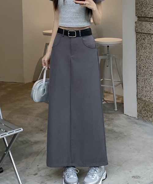 mielu(ミエル)の「ストレートロングスカート(スカート・レディース・グレー/ブラック・MEDIUM/LARGE)」の10枚目の写真