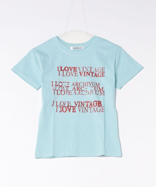 MEMECLE(メメクル)の「【 MEMECLE / メメクル 】ラブビンテージ ミントカラー レタリングサマーシャツ(Tシャツ/カットソー・レディース・ライトブルー・SMALL/MEDIUM/LARGE)」の7枚目の写真