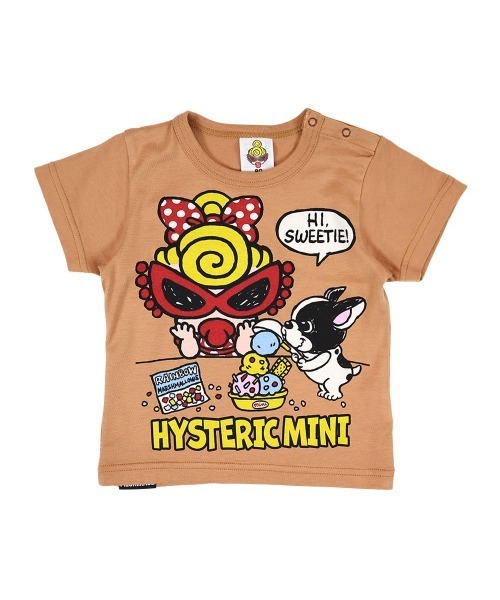 HYSTERIC MINI（ヒステリックミニ）の「HI! SWEETIE 半袖Tシャツ（Tシャツ/カットソー・キッズ・ホワイト/ブラウン/ピンク・90）」の3枚目の写真