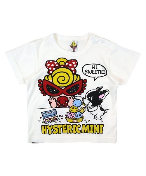 HYSTERIC MINI（ヒステリックミニ）の「HI! SWEETIE 半袖Tシャツ（Tシャツ/カットソー・キッズ・ホワイト/ブラウン/ピンク・90）」の2枚目の写真