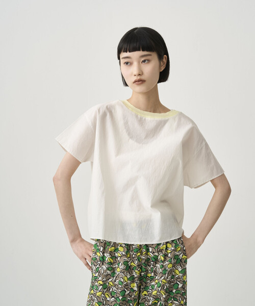 ORCIVAL(オーシバル)の「ORCIVAL | エアリーコットン シースループルオーバー WOMEN(シャツ/ブラウス・レディース・イエロー系その他/ブラック/オフホワイト・1)」の1枚目の写真