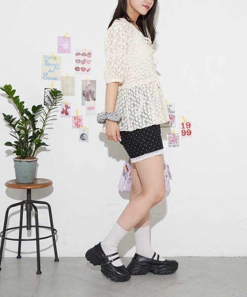 CIAOPANIC（チャオパニック）の「【neutral by ciaopanic】リボンシャーリングブラウス（シャツ/ブラウス・レディース・アイボリー/ブラック/ホワイト・FREE）」の5枚目の写真