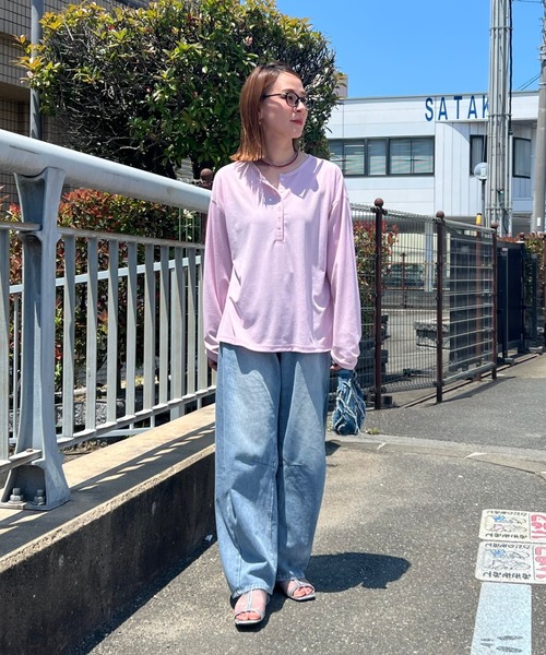zena（ジェナ）の「前後2WAYヘンリーネックTEE（Tシャツ/カットソー・レディース・ベビーピンク/サックスブルー・フリー）」の14枚目の写真